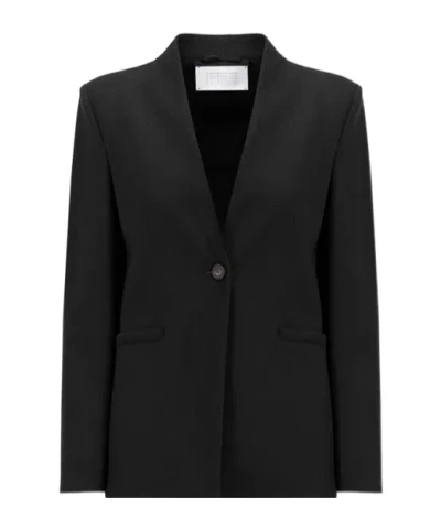 Harris Wharf London Single-breasted Merino-wool Blazer In Black