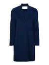 Harris Wharf London Single-breasted Scuba Coat In Blue