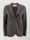 HARRIS WHARF LONDON SINGLE-BREASTED WATERPROOF RAYON BLAZER WITH NOTCH LAPEL