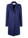 Harris Wharf London Single-breasted Wool Coat In Blue