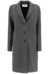 HARRIS WHARF LONDON HARRIS WHARF LONDON SINGLE BREASTED WOOL COAT IN BOILED