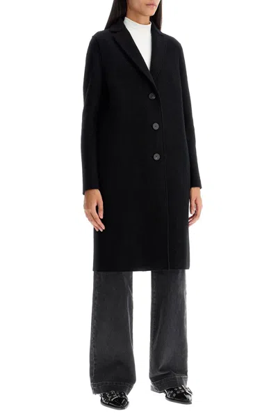Harris Wharf London Single-breasted Wool Coat In Black