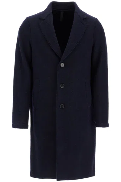 HARRIS WHARF LONDON SINGLE-BREASTED WOOL COAT IN BOILED