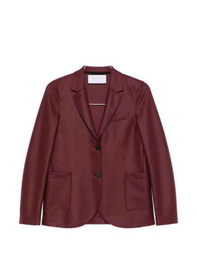 Harris Wharf London Single-breasted Notched-lapels Blazer In Burgundy