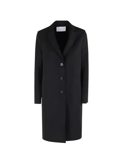 Harris Wharf London Single-breasted Notched-lapels Coat In Black