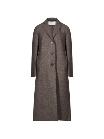 Harris Wharf London Single-breasted Notched-lapels Coat In Brown