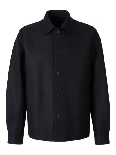 Harris Wharf London Snap-button Shirt Jacket In Black
