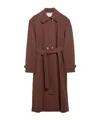 Harris Wharf London Spread-collar Belted Trench Coat In Brown
