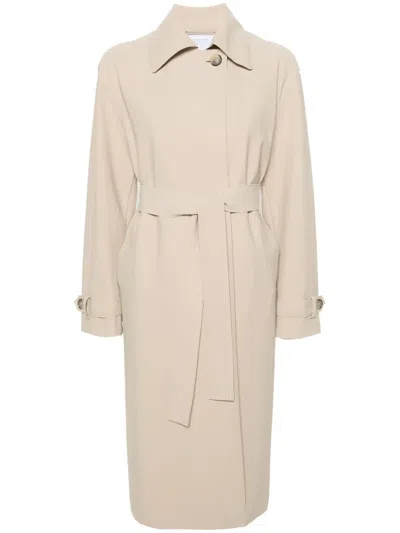 Harris Wharf London Spread-collar Belted Trench Coat In Neutrals