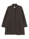 Harris Wharf London Stand-collar Coat In Brown