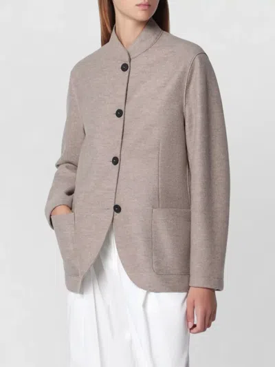Harris Wharf London Stand Collar Jacket Two Front Pockets In Multi