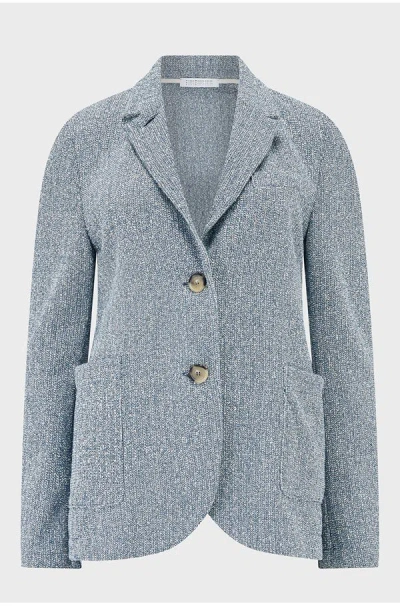 Harris Wharf London Stand Up Collar Blazer In Denim In Blue