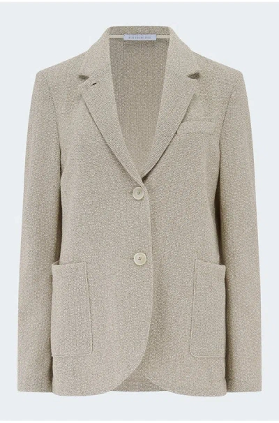 Harris Wharf London Stand Up Collar Blazer In White Beige In Brown