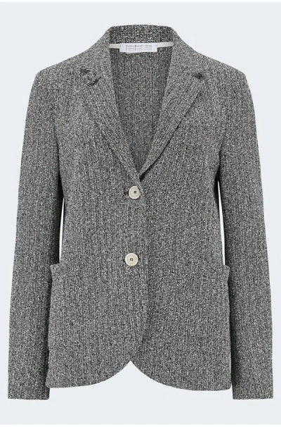 Harris Wharf London Stand Up Collar Blazer In White Black In Black&#47;grey
