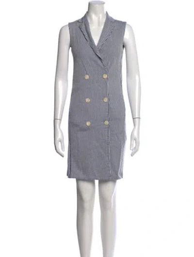 Pre-owned Harris Wharf London Striped Mini Dress In Blue