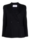 Harris Wharf London Notched-collar Double-breasted Jacket In Dark Blue