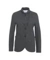 Harris Wharf London Tailored Houndstooth Blazer With Two-button Closure And Structured Silhouette In Gray