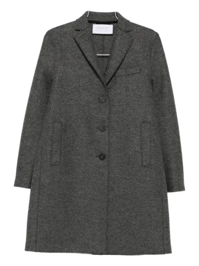 HARRIS WHARF LONDON TAILORED MID-LENGTH GREY WOOL COAT