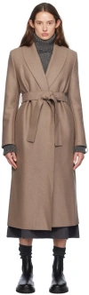 Harris Wharf London Taupe Shawl Collar Coat In 423 Taupe