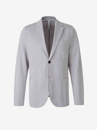 Harris Wharf London Textured Cotton Blazer In Grey