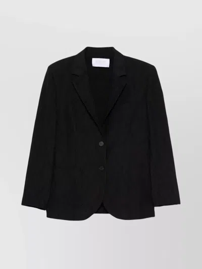 HARRIS WHARF LONDON TEXTURED COTTON BLEND BLAZER JACKET