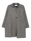 Harris Wharf London Textured Wool-cashmere Blend Coat With High Collar In Gray