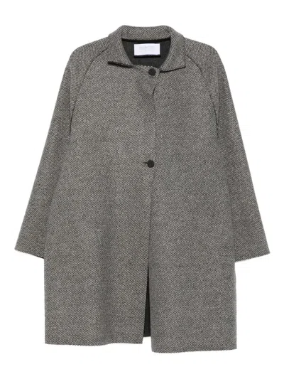 HARRIS WHARF LONDON TEXTURED WEAVE GREY COAT HARRIS WHARF LONDON