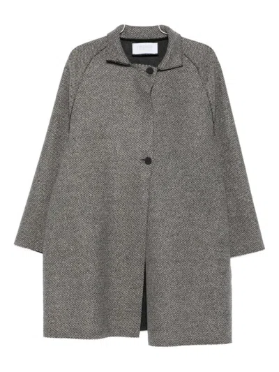 HARRIS WHARF LONDON TEXTURED WOOL-CASHMERE BLEND COAT WITH HIGH COLLAR