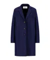 Harris Wharf London Topcoat Pressed Wool In Blue