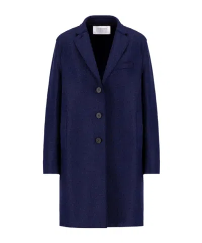 Harris Wharf London Topcoat Pressed Wool In Blue