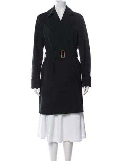 Pre-owned Harris Wharf London Trench Coat In Blue