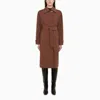 HARRIS WHARF LONDON TRENCH-COAT MARRON À DOUBLE BOUTONNAGE AVEC CEINTURE