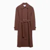 Harris Wharf London Spread-collar Belted Trench Coat In Brown
