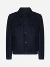 Harris Wharf London Blue Virgin Wool Jacket In Navy Blue