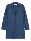 Harris Wharf London Virgin Wool Coat In 蓝色