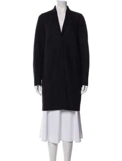 Pre-owned Harris Wharf London Virgin Wool Coat In Black