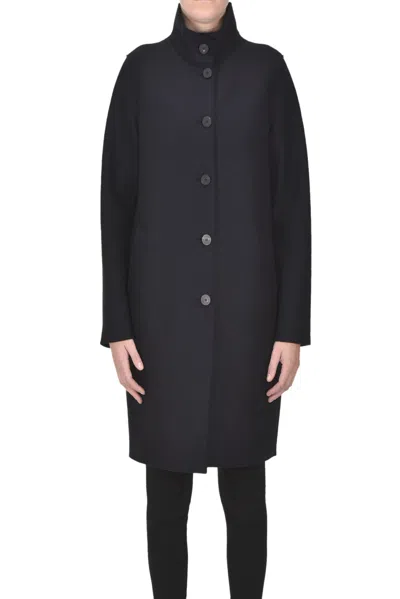 Harris Wharf London Virgin Wool Coat In Black