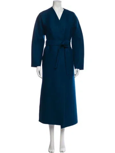 Pre-owned Harris Wharf London Virgin Wool Coat In Blue