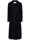 Harris Wharf London Belted Wool Coat In Blue