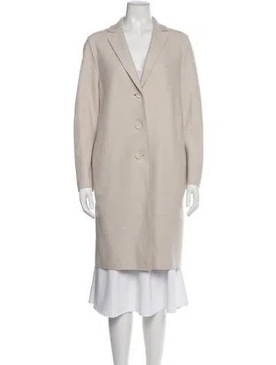 Pre-owned Harris Wharf London Virgin Wool Coat In Neutral