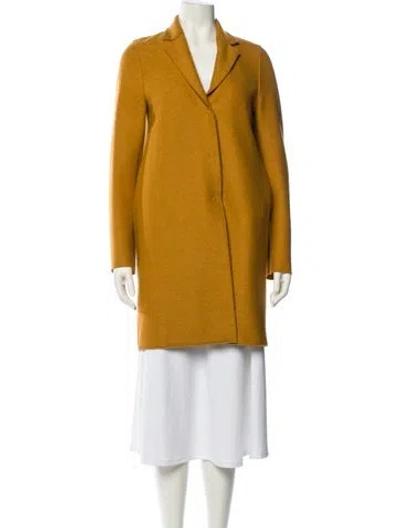 Pre-owned Harris Wharf London Virgin Wool Coat In Yellow