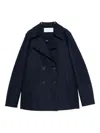 Harris Wharf London Virgin Wool Double-breasted Blazer In Blue