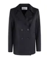 Harris Wharf London Virgin Wool Double-breasted Blazer In Blue
