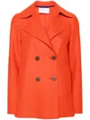 Harris Wharf London Virgin Wool Jacket In Orange