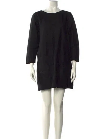Pre-owned Harris Wharf London Virgin Wool Mini Dress In Black
