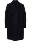 Harris Wharf London Blue Wool Double-breasted Coat In Blue