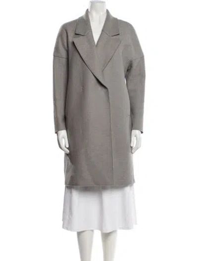 Pre-owned Harris Wharf London Virgin Wool Peacoat In Gray