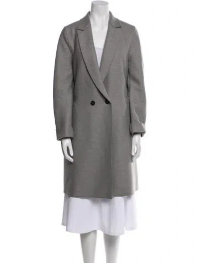 Pre-owned Harris Wharf London Virgin Wool Peacoat In Gray