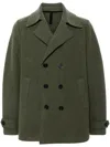 Harris Wharf London Virgin Wool Peacoat In Green