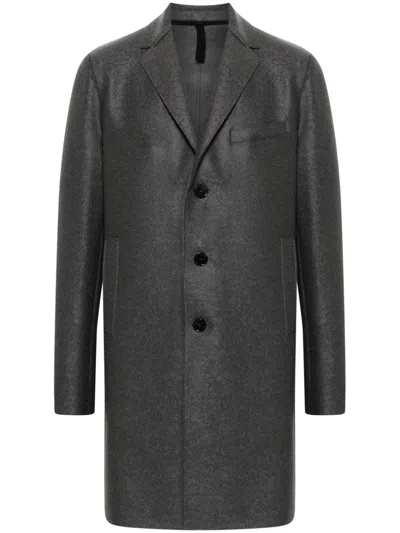 Harris Wharf London Mélange Virgin Wool Single-breasted Coat In Grey